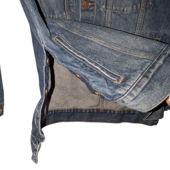 DL1961 Snap Sides Sample Piece One of A Kind Collar Denim Jean Trucker Jacket S - Picture 6 of 10